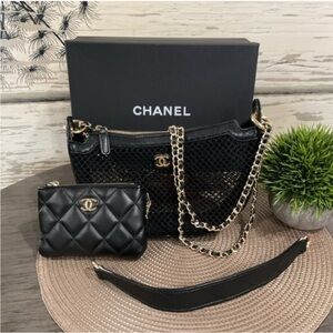 LAST ONE NEW Chanel Mesh shoulder Bag Set GWP/VIP